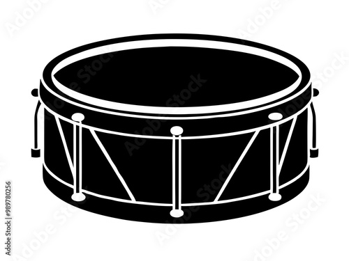 A snare drum silhouette vector,white background