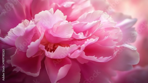 Close-up of a Pink Peony Flower