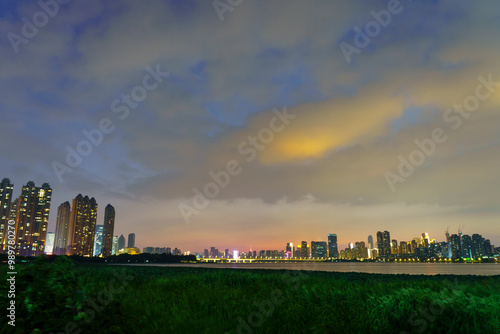 Wuhan's Tranquil Nightscape: Riverfront Glow