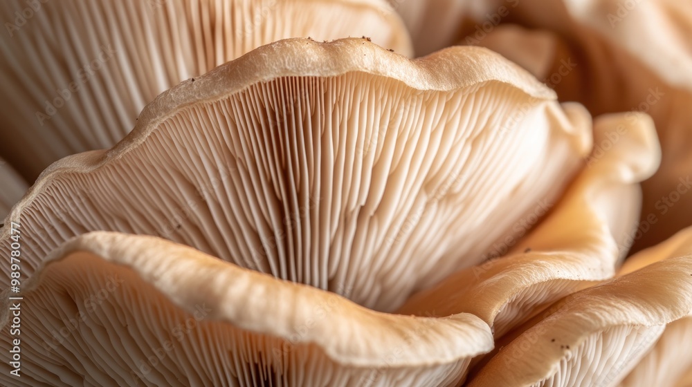 Close-Up of Oyster Mushrooms Close-Up of Oyster Mushrooms