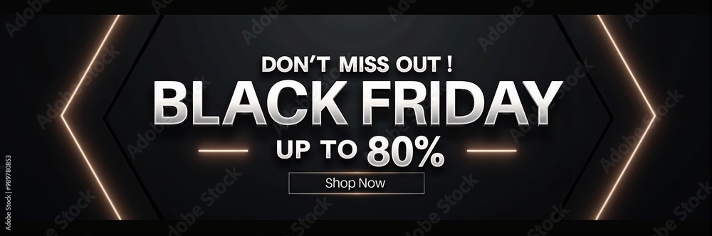 Obraz premium Capture attention with this striking Black Friday banner, promoting incredible discounts up to 80%. Perfect for sales, marketing, and advertising campaigns.
