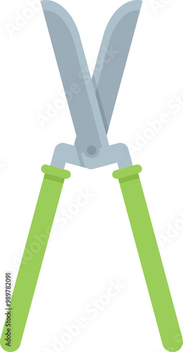 Gardening secateurs with green handles are essential tools for cutting branches and maintaining a tidy garden