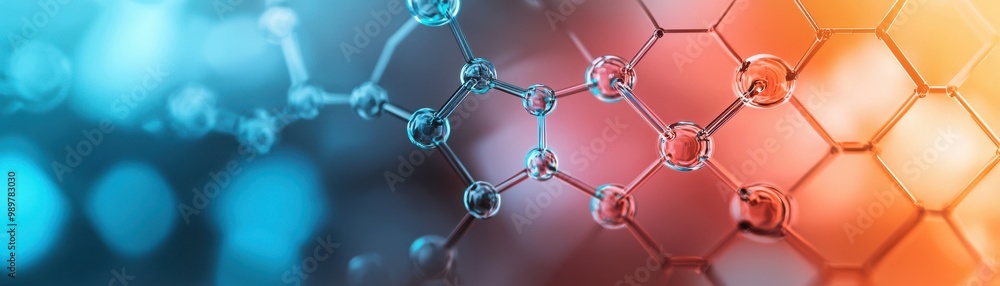 Abstract molecular structure with vibrant colors, illustrating scientific concepts and chemistry in a visually appealing way. Abstract molecular structure with vibrant colors, illustrating scientific concepts and chemistry in a visually appealing way.