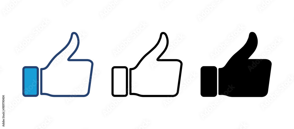 Obraz premium Thumbs up icon vector. Hand like. Like icon vector.