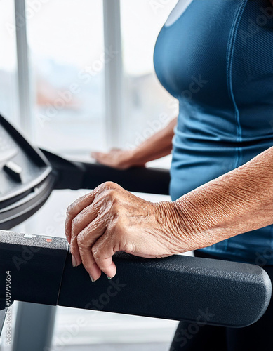 senior people doing exercises in gym to stay fit