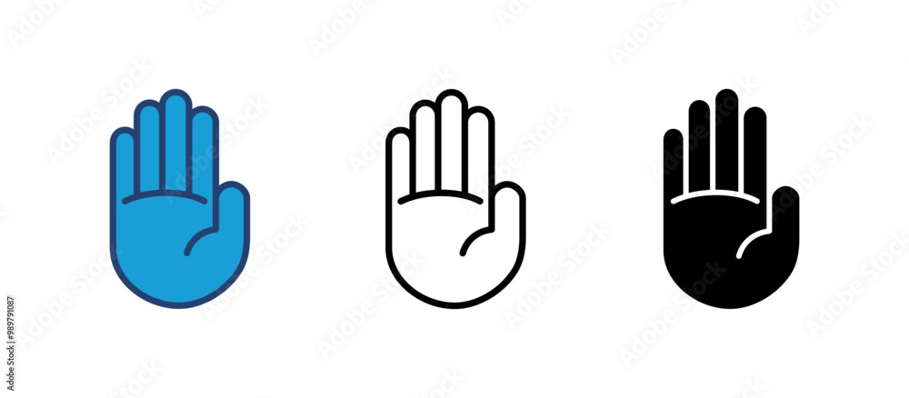 Hand icon vector. hand vector icon, palm Hand icon vector. hand vector icon, palm