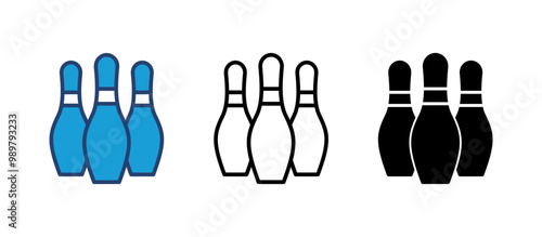 Bowling icon vector. bowling ball and pin icon. bowling pins