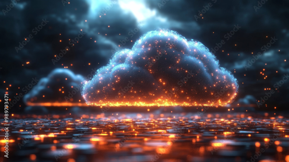 Glowing cloud with a digital feel. Glowing cloud with a digital feel.