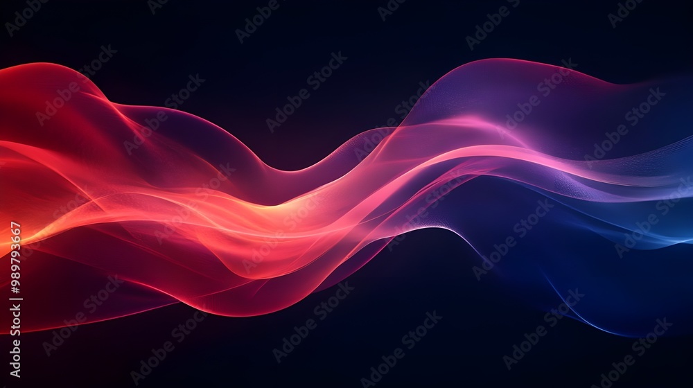 abstract red and blue waves on dark background. Vector illustration. - Generated AI abstract red and blue waves on dark background. Vector illustration. - Generated AI