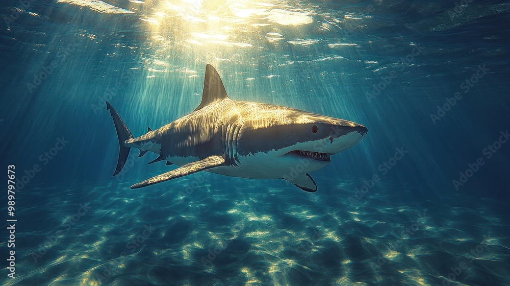 Fototapeta premium Great White Shark Underwater