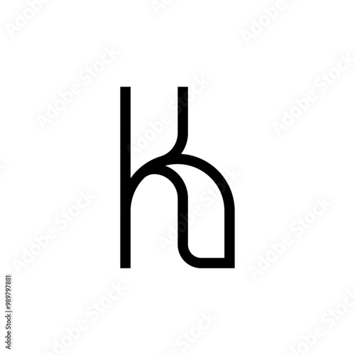 initial letter k unique rounded shape