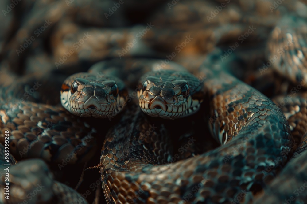 A mysterious encounter with a group of snakes entwined together in the wild nature, showcasing their unique behaviors in their natural habitat A mysterious encounter with a group of snakes entwined together in the wild nature, showcasing their unique behaviors in their natural habitat