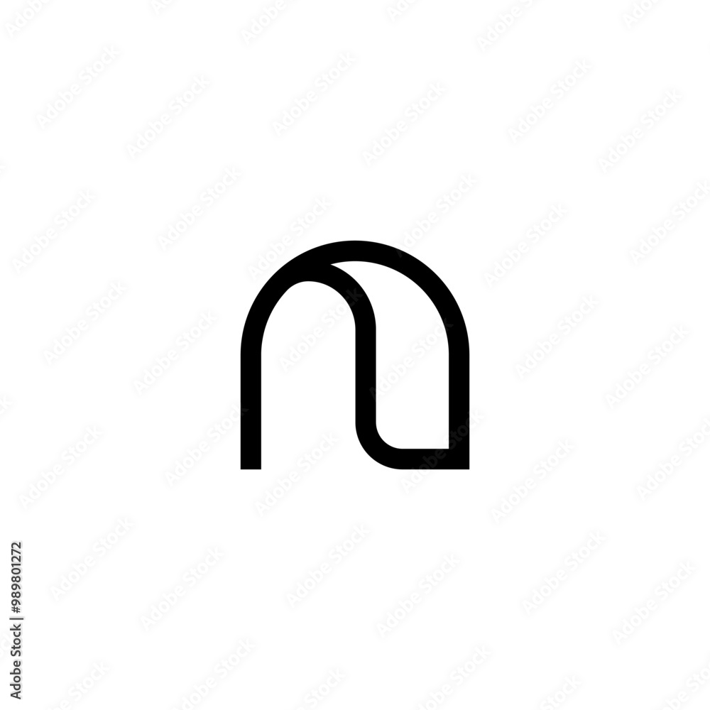 initial letter n unique rounded shape initial letter n unique rounded shape