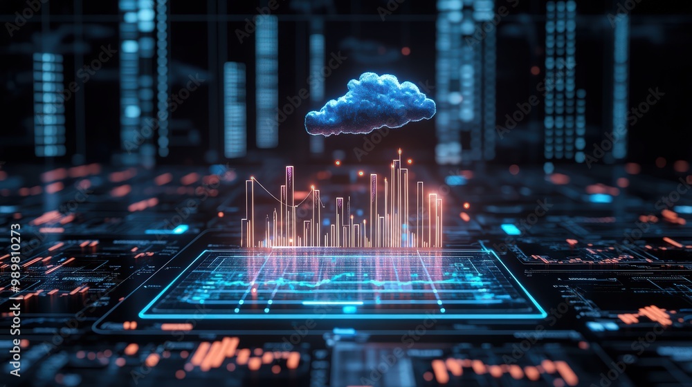 Obraz premium Thunderstorm Insights with Graphical Data Representation