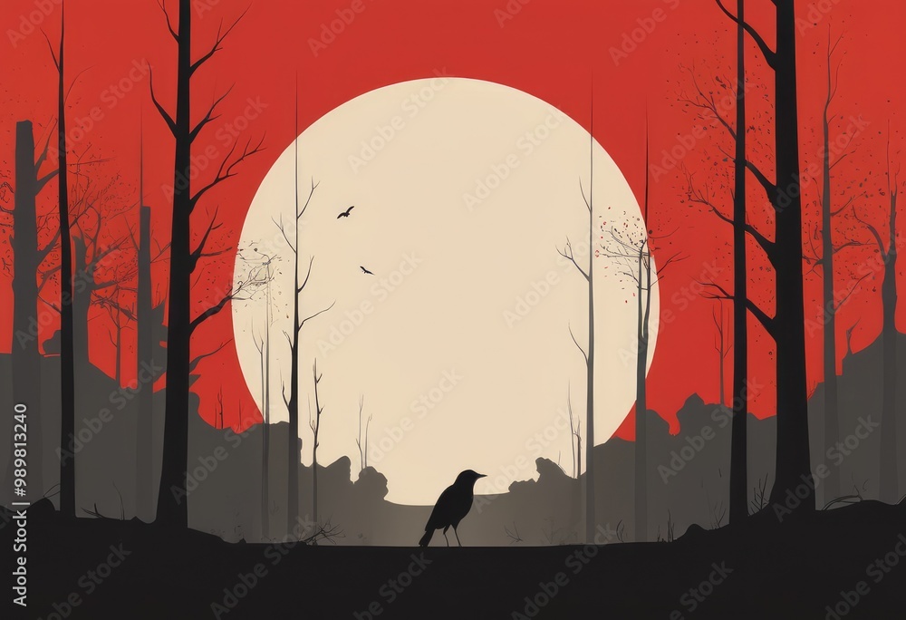 Naklejka premium Ecosystem Collapse Species Extinction Biodiversity Loss Environmental Impact, Generative AI