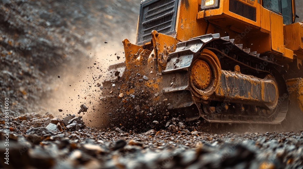 Bulldozer on Construction Site Bulldozer on Construction Site