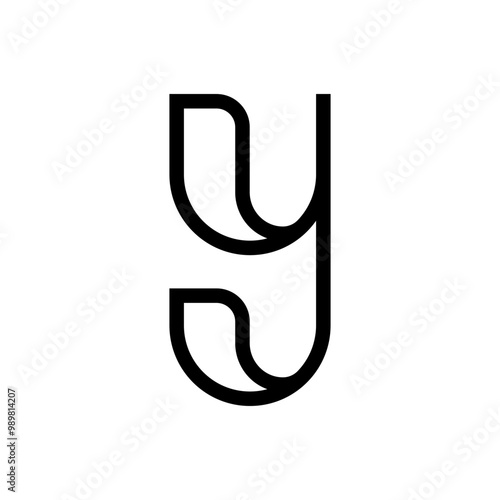 initial letter y unique rounded shape