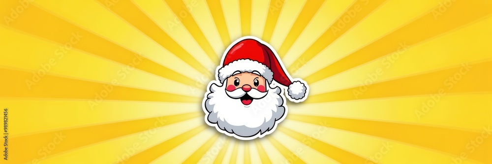 Cheerful Santa Claus illustration, perfect for holiday marketing, greetings, or festive designs, radiating joy against a sunny background. Cheerful Santa Claus illustration, perfect for holiday marketing, greetings, or festive designs, radiating joy against a sunny background.