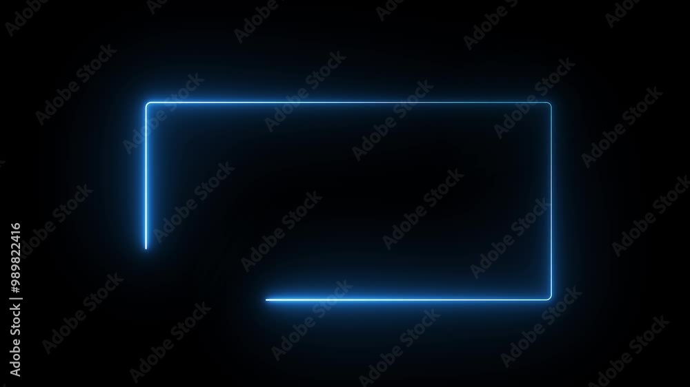 Moving Neon Rectangle Border Frame Animation. Moving Neon Rectangle Border Frame Animation.