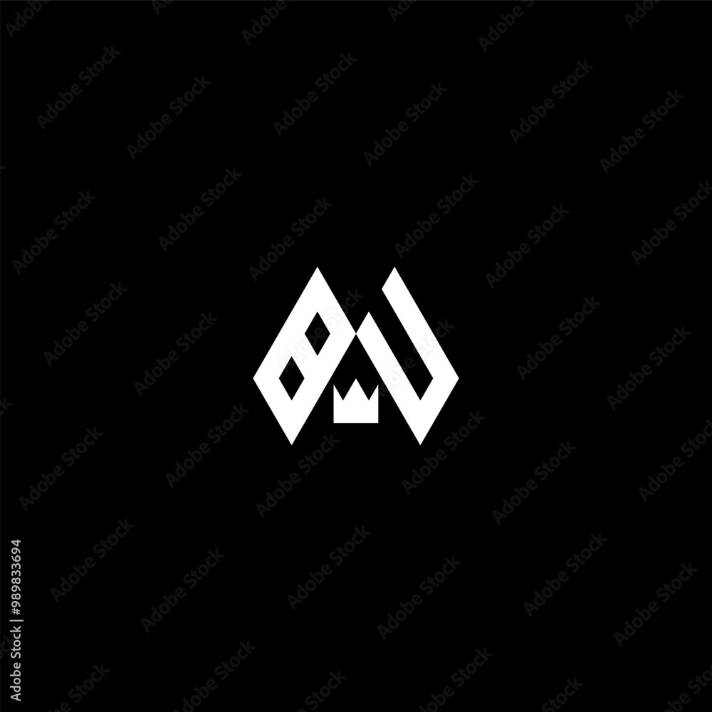 Obraz premium Stylish BU Initial Letter Logo with Clean, Minimalist Design.