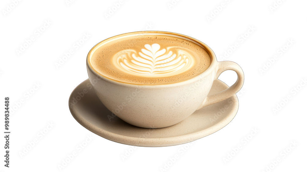 side view of a classic cappuccino cup transparant background side view of a classic cappuccino cup transparant background