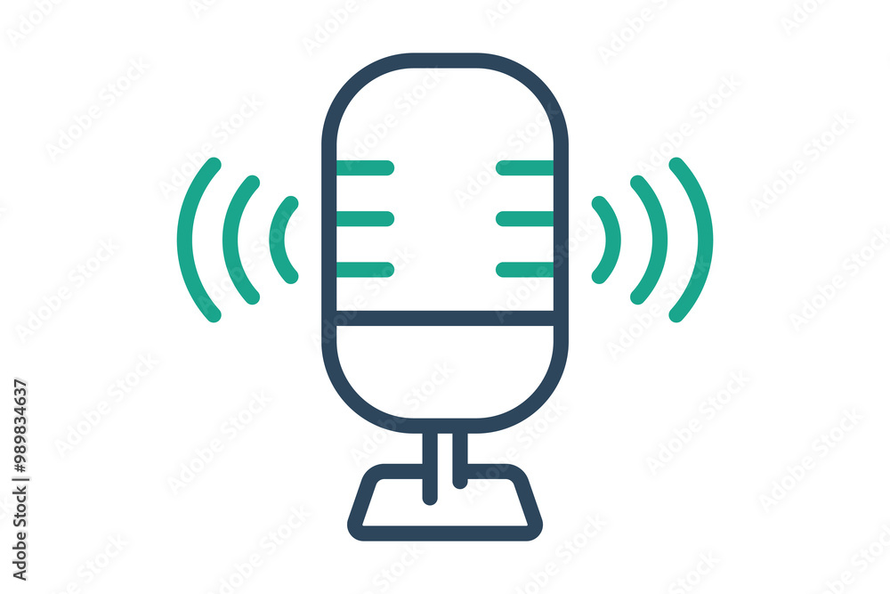 Voice recording icon. line icon style. icon related to online course. education elements vector illustration Voice recording icon. line icon style. icon related to online course. education elements vector illustration