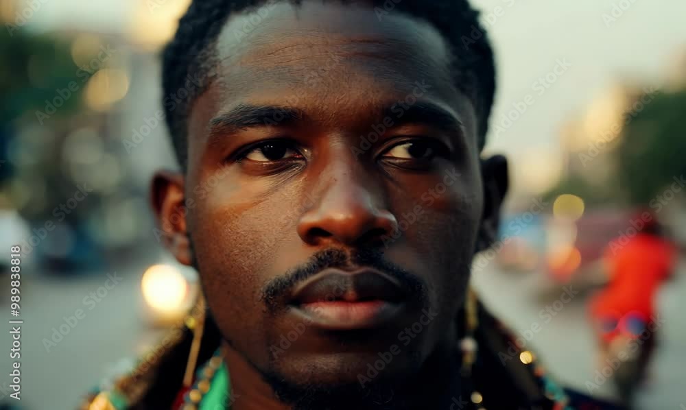 Mozambican Man in Crowded Urban Scene - Time Lapse Mozambican Man in Crowded Urban Scene - Time Lapse
