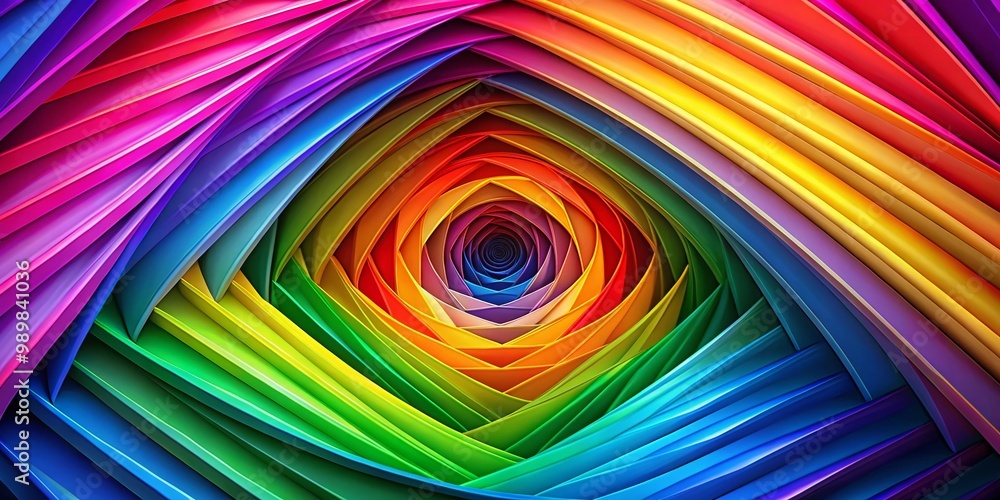Fototapeta premium Abstract Spiral Triangle Design in Vibrant Colors for Creative Backgrounds and Artwork Inspiration