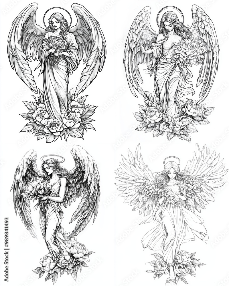 Obraz premium Angel tattoo design