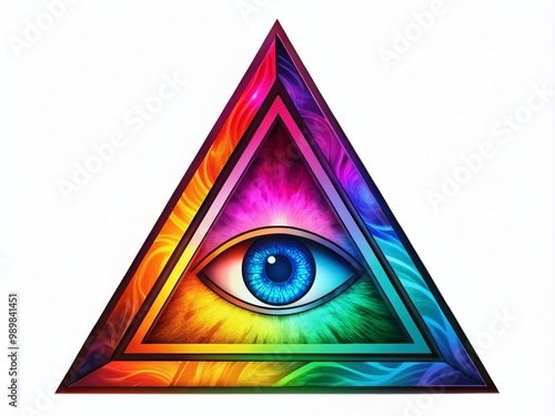 Abstract Triangle Logo with Eye Symbol for Branding, Mystical Themes, and Creative Designs