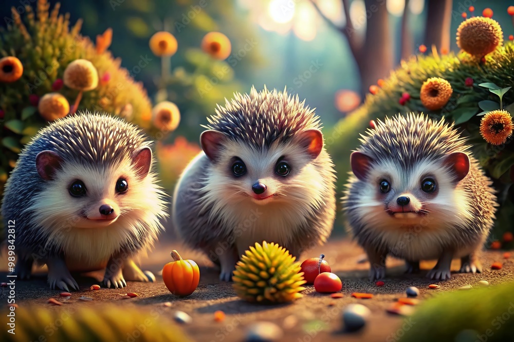 Adorable Cartoon Hedgehogs in Various Poses and Environments for Playful Illustrations and Designs Adorable Cartoon Hedgehogs in Various Poses and Environments for Playful Illustrations and Designs