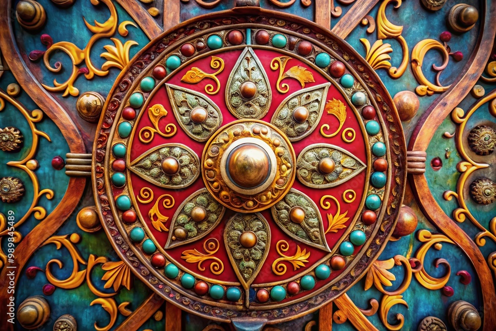 Antique shield and scroll design symbolizing protection, knowledge, and ancient traditions in art Antique shield and scroll design symbolizing protection, knowledge, and ancient traditions in art