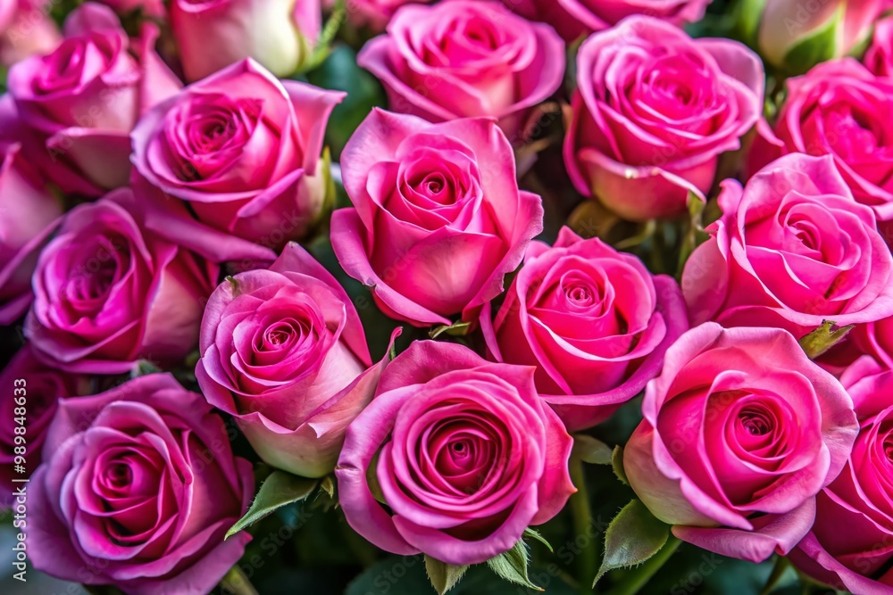 Fototapeta premium Beautiful Bunch of Pink Roses Freshly Cut in a Soft Focus for Floral Arrangements and Decor