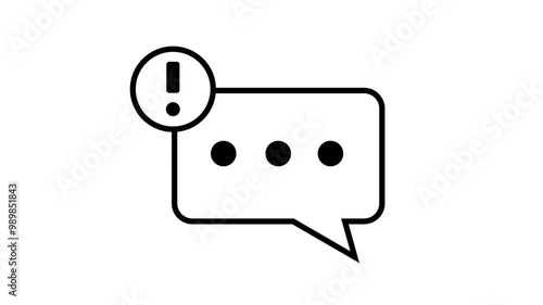 chat message and notification icon, communication speech bubble balloon, transparent animation isolated alpha channel