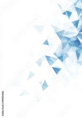 White background featuring small, uniform light blue triangles , perfect for representing technology, business data, and creative ideas.