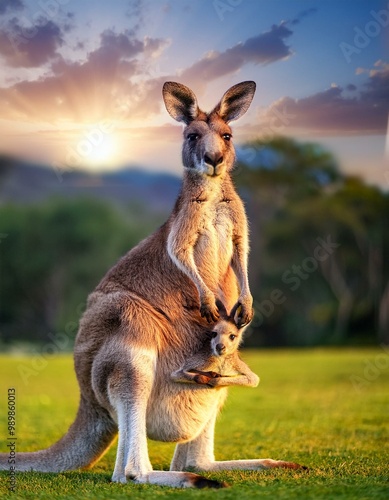 kangaroo and baby