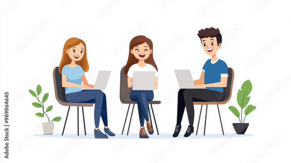 Friendly Team Working Together in a Bright Office Space Friendly Team Working Together in a Bright Office Space
