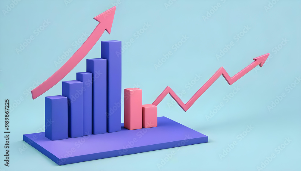 3D icon business digital dashboard growth info graphic diagram 3D icon business digital dashboard growth info graphic diagram