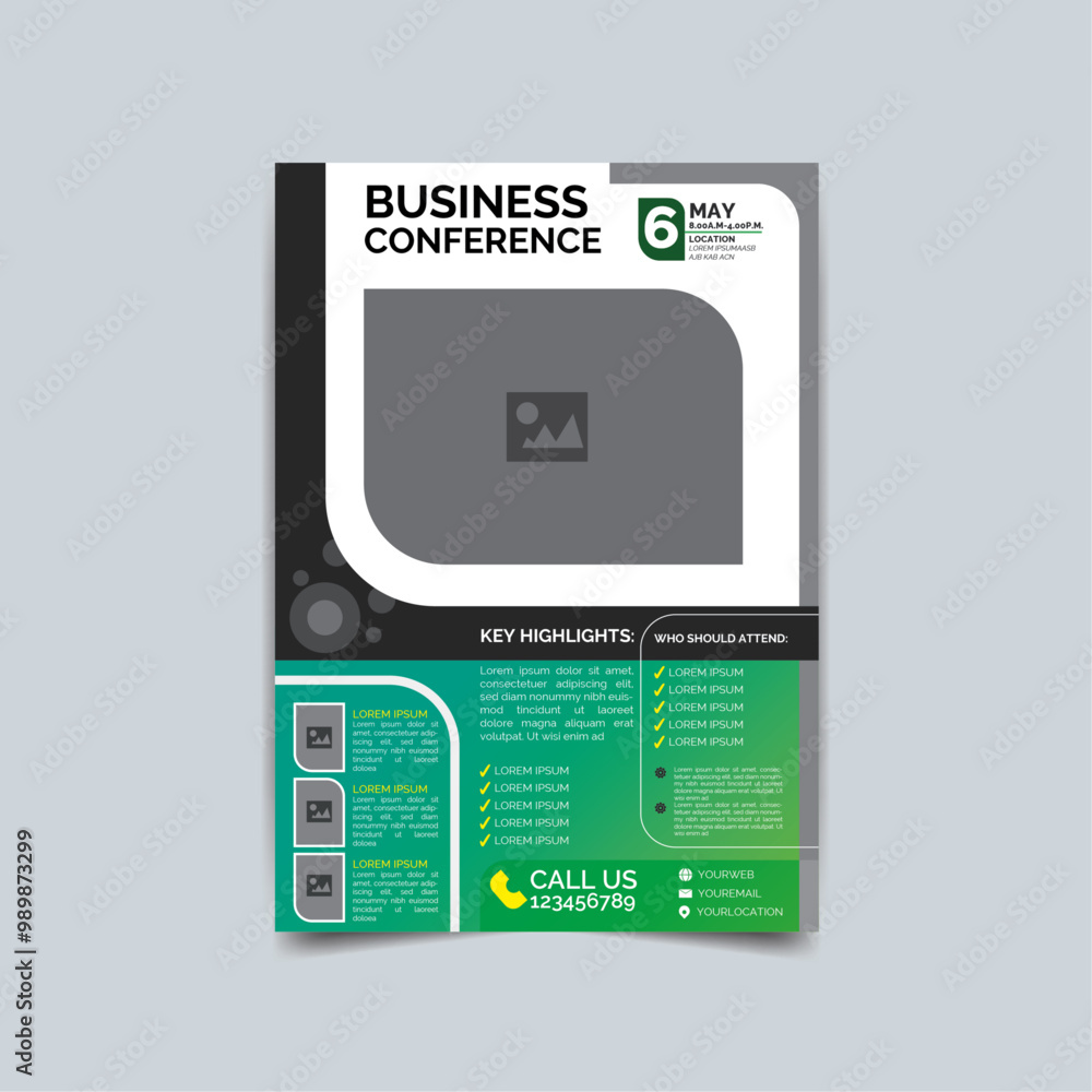 Business conference flyer layout template Business conference flyer layout template