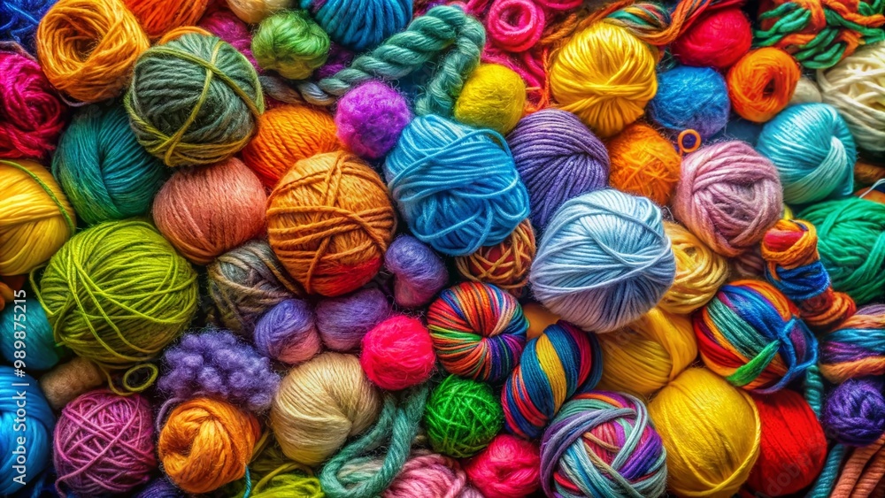 Colorful Tangle of Yarn in Various Textures Perfect for Crafting and Knitting Enthusiasts' Projects Colorful Tangle of Yarn in Various Textures Perfect for Crafting and Knitting Enthusiasts' Projects