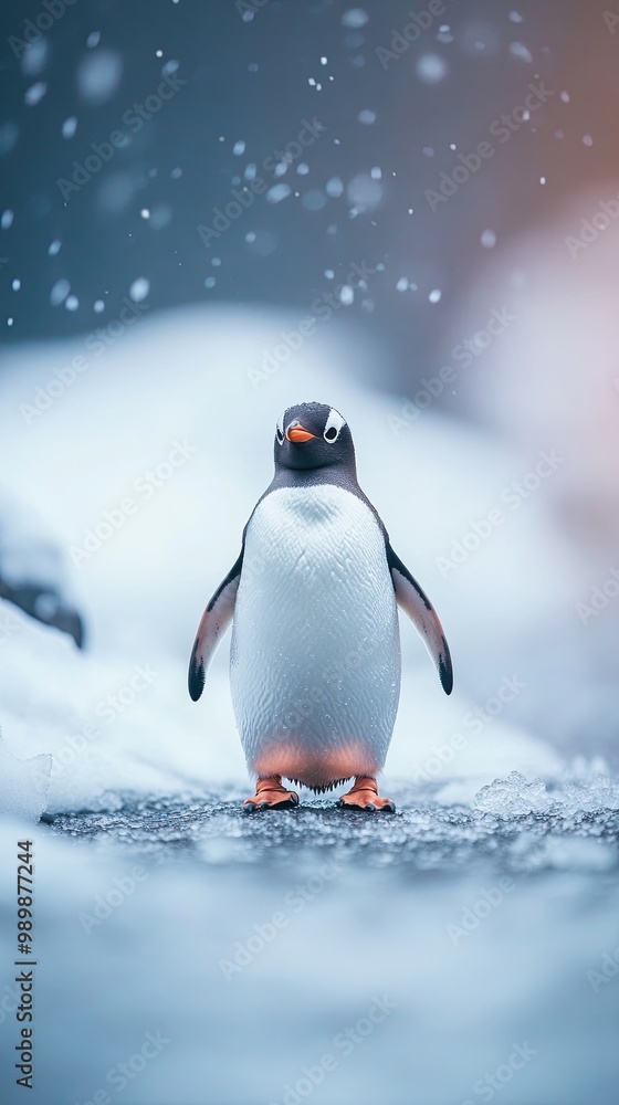Fototapeta premium penguin isolated on cute background