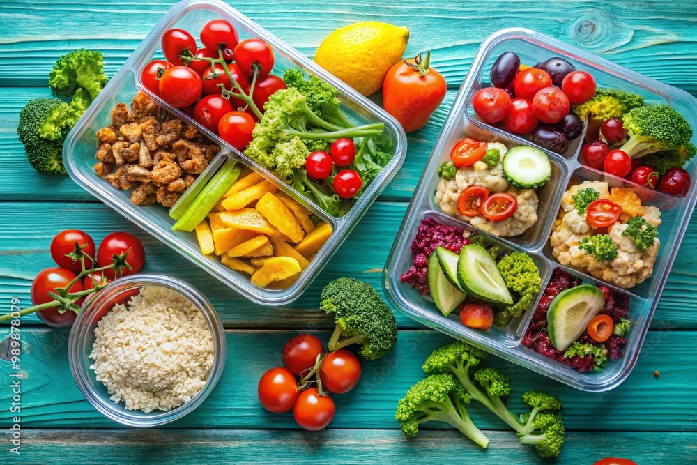 Convenient and Quick Meal Prep: Healthy Grab-and-Go Lunch Box with Fresh Ingredients Ready to Eat Convenient and Quick Meal Prep: Healthy Grab-and-Go Lunch Box with Fresh Ingredients Ready to Eat