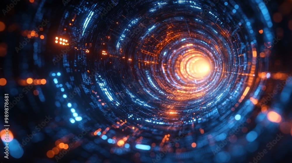 Abstract Tunnel of Light and Technology Abstract Tunnel of Light and Technology