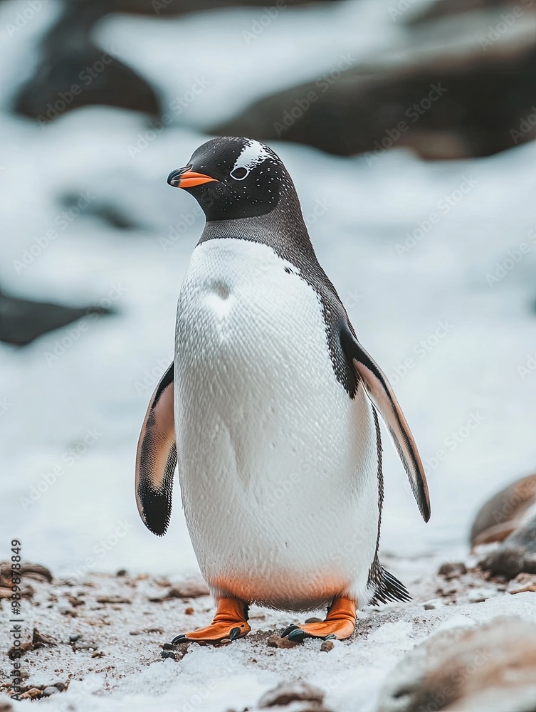 Obraz premium penguin isolated on paper background