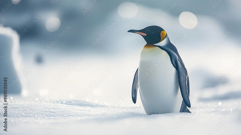 penguin isolated on winter background penguin isolated on winter background