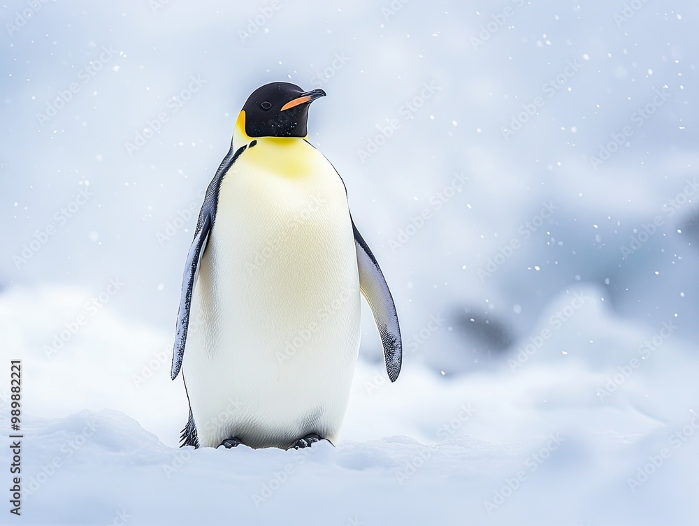 Obraz premium penguin isolated on winter background