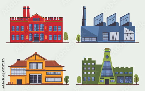 A set of factory buildings 