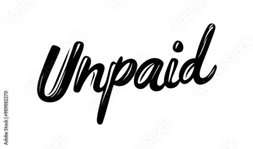 This vector icon showcases the word Unpaid in a stylish handwritten font, designed for various creative projects and applications needing clear messaging