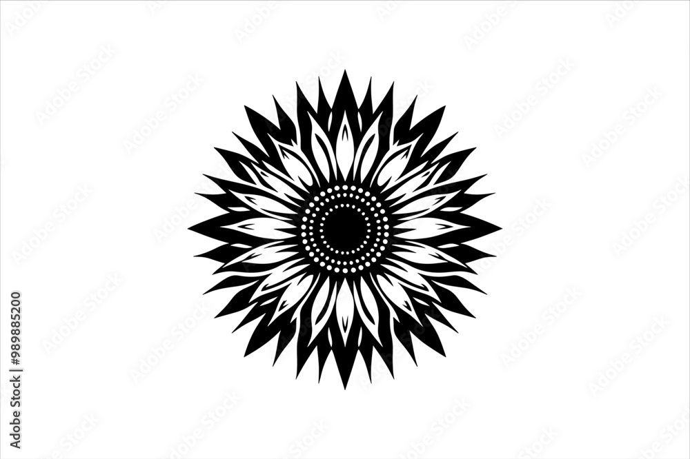 Obraz premium Sunflower Silhouette. Sunflower vector. Sunflower Minimalist and Simple Silhouette Vector Isolated.