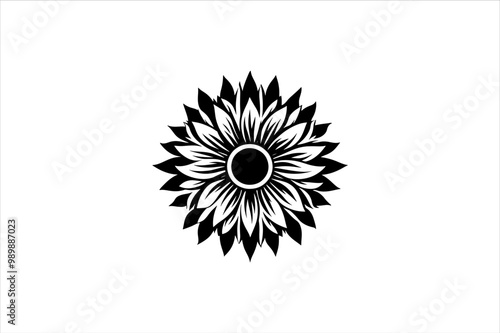 Sunflower Silhouette. Sunflower vector. Sunflower Minimalist and Simple Silhouette Vector Isolated.